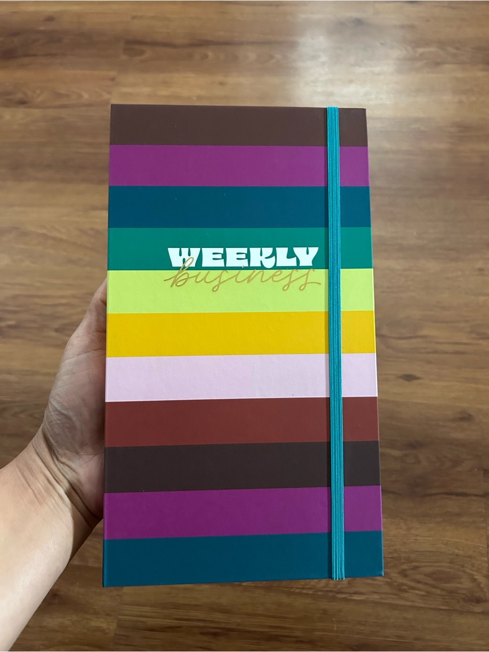 Weekly Business Striped Elastic Hardcover Notebook - Tabitha Brown